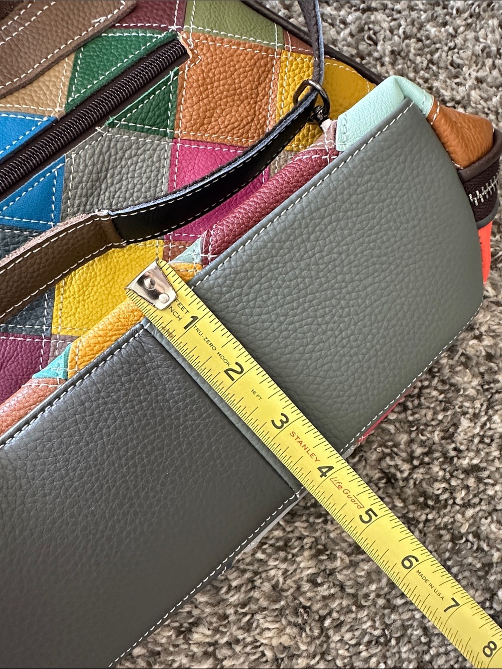 Vera Pelle Multicolor Floral Patchwork Leather Backpack NWOT - Picture 9 of 10